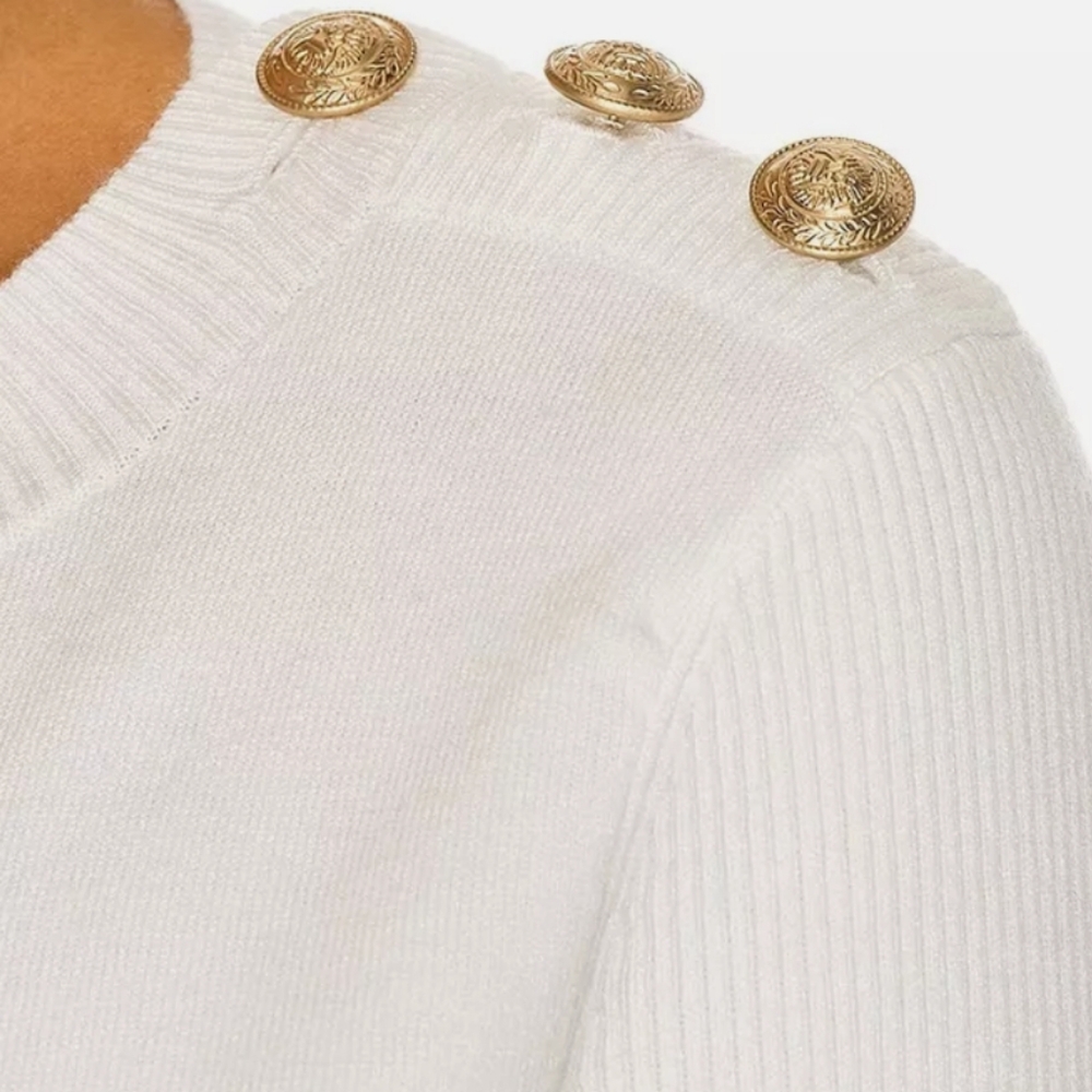 L'AGENCE Erica Pullover Sweater in Ivory Size M - Picture 3 of 10